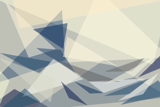 The Great Wave at 25 triangles — rough masses of sea and sky